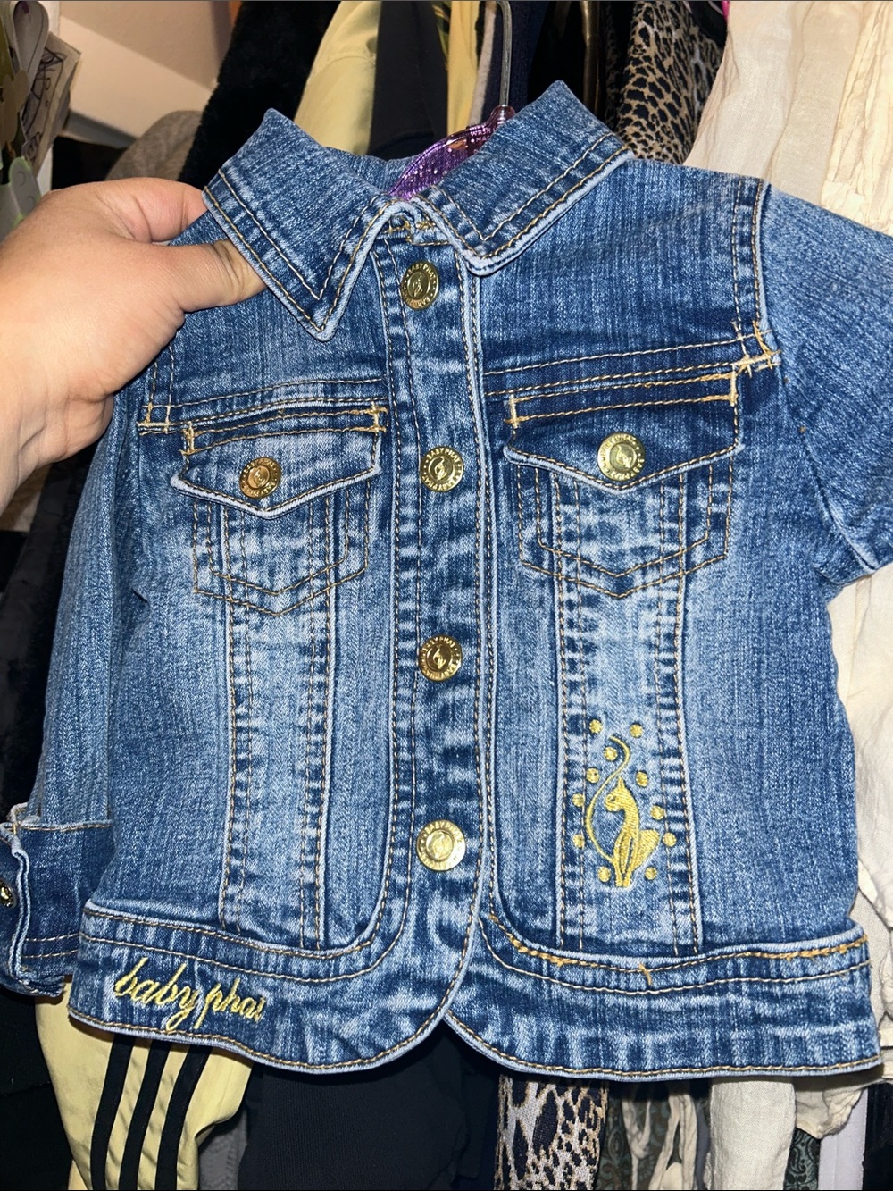 Baby Phat Girls Blue Denim Jacket with Gold Accents